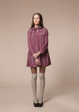 Raccoon Wave Bow Neck Dress