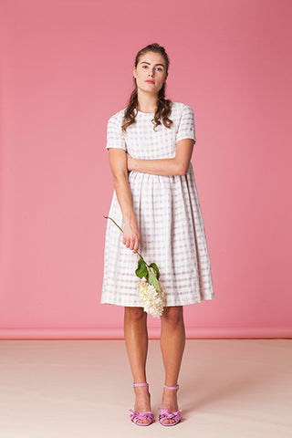 Checkered Cotton Linen Dress
