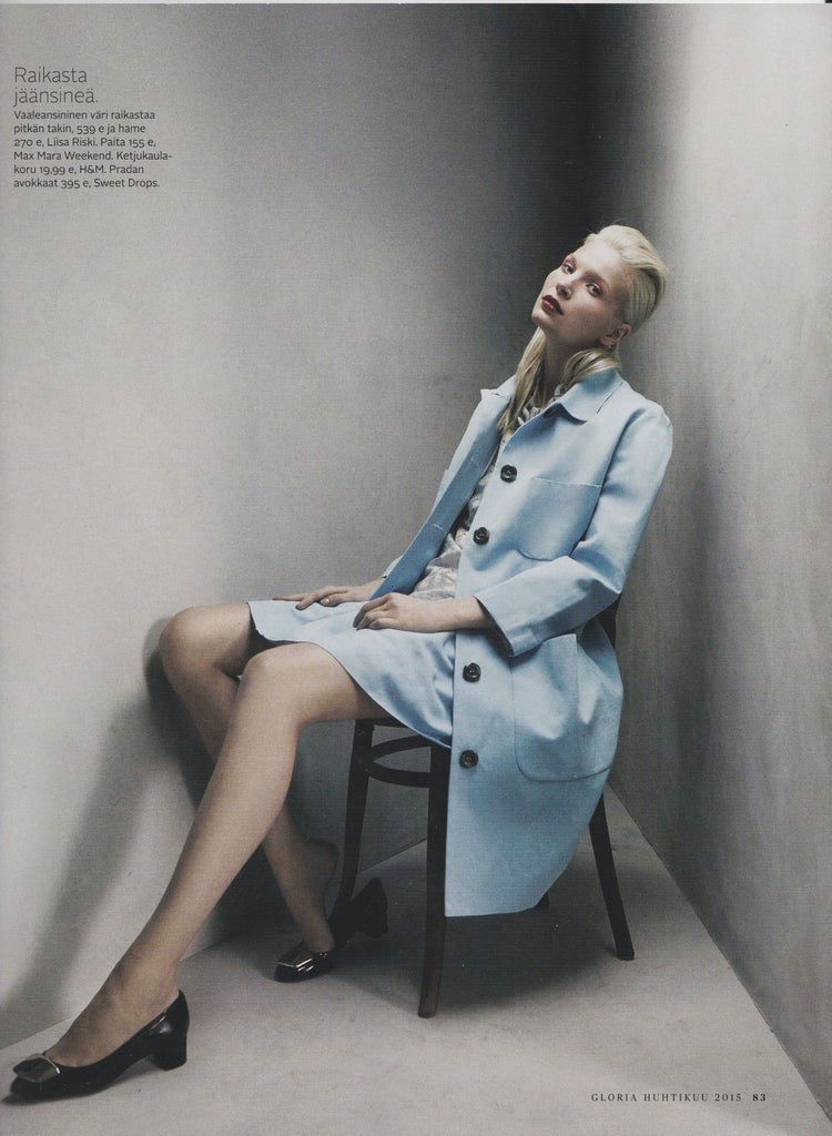 Cotton Linen Coat and Skirt featured in the April issue of Gloria Magazine