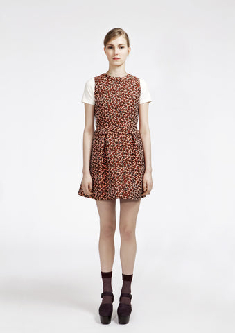 Leaf Jacquard Pinafore Dress