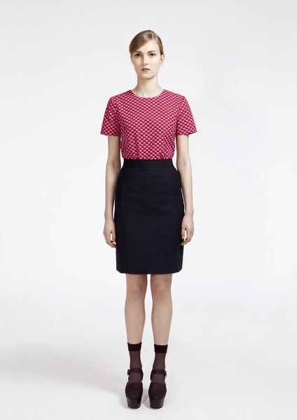 Wool Crepe Pencil Skirt