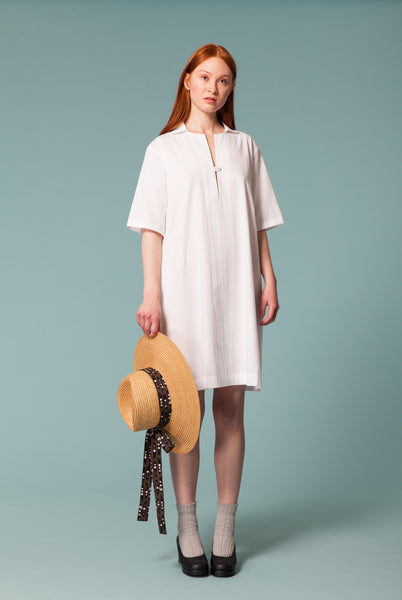 Cotton Seersucker Kaftan Dress